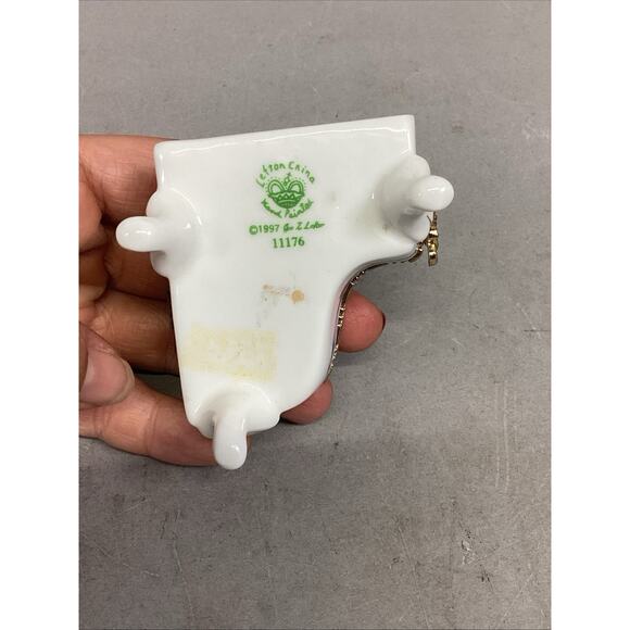 Lefton China 1997 #11176 - Piano Hinged Trinket Box Pink Flowers - Picture 7 of 11